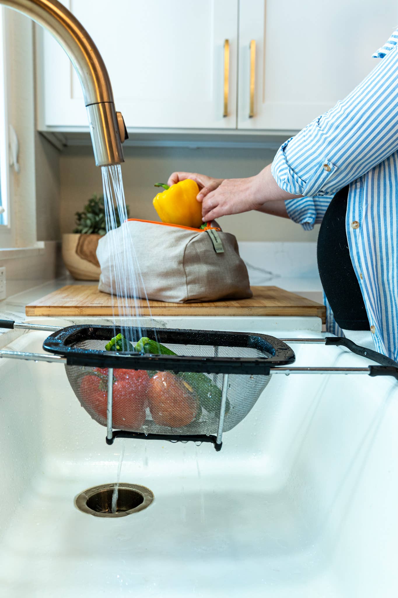 Flax Linen Vegetable Storage Bag, Reusable Kitchen Essential MADE IN USA!