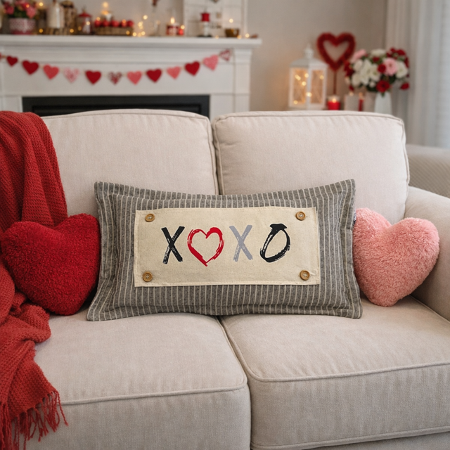 CHARCOAL/CREAM STRIPES:  PILLOW ONLY (with insert)