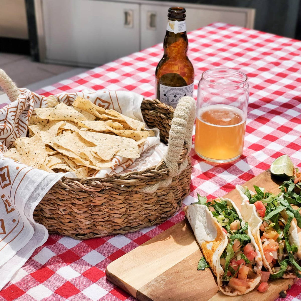 Dove Bread Warmer & Handwoven Seagrass Basket Set