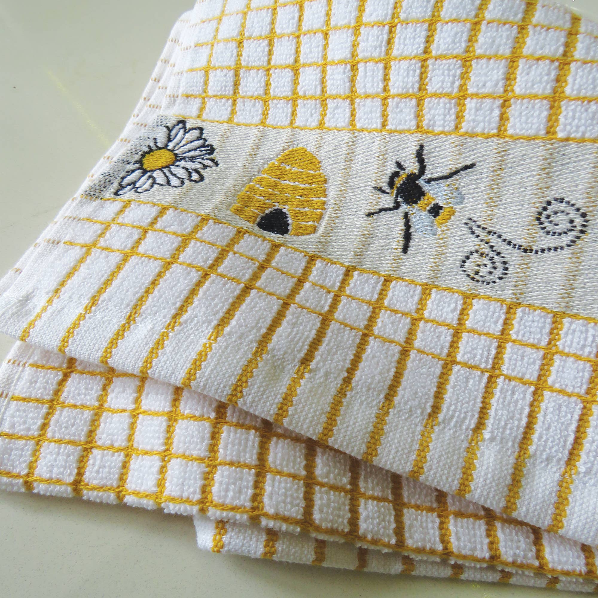 Poli-Dri Jacquard Honey Bees Tea Towel - Pack of 2