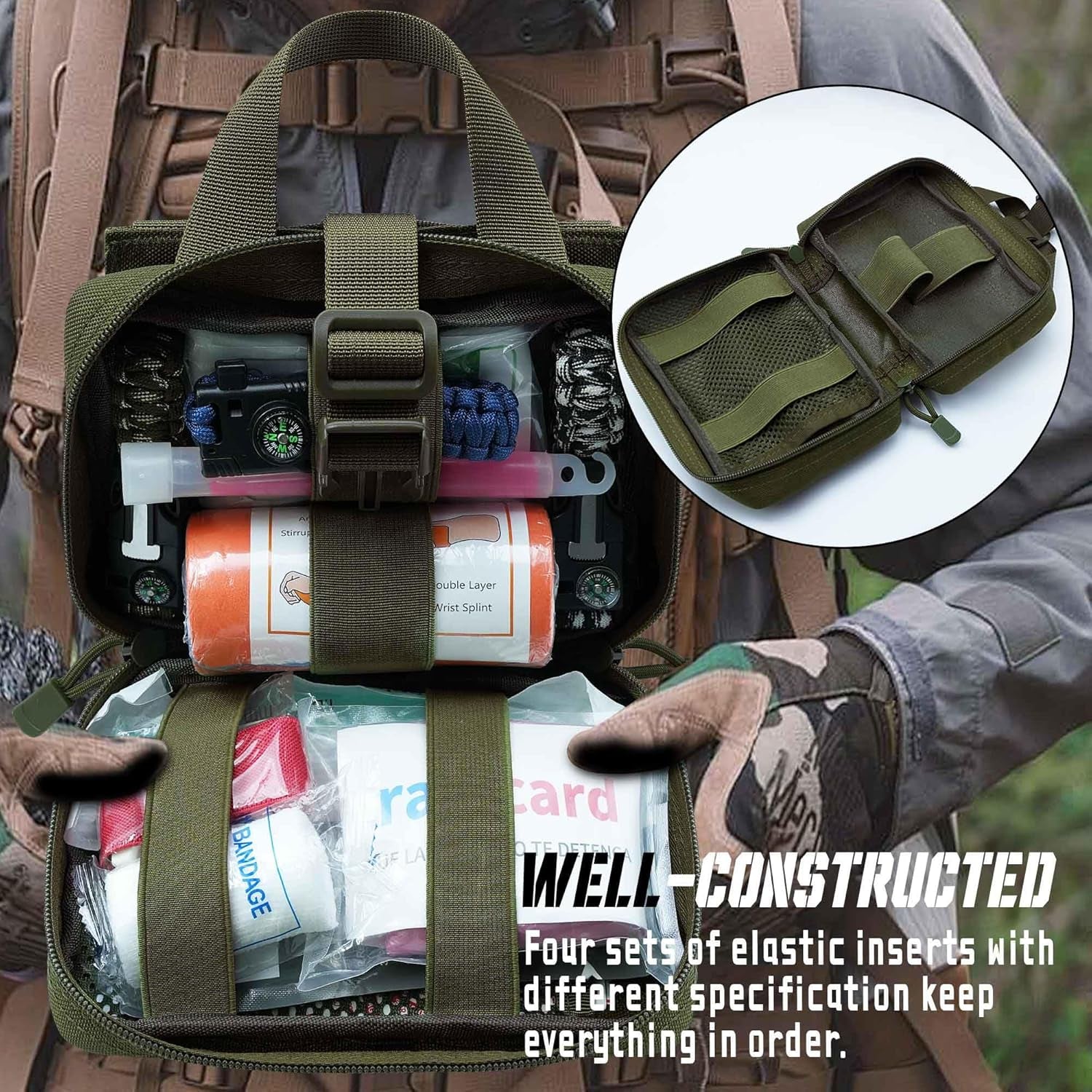 Upgrade Molle Rip Away Ifak Pouch, Tactical Small Belt First Aid Pouch Medical Utility EMT Pouch Only