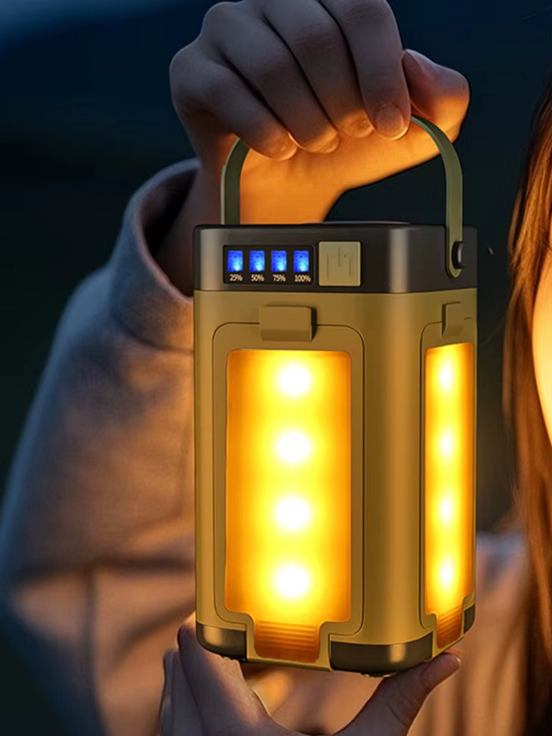 Foldable Camping Light Power Bank Rechargeable Lantern Solar Camping Lantern LED Tent Light for Camping Hiking Fishing