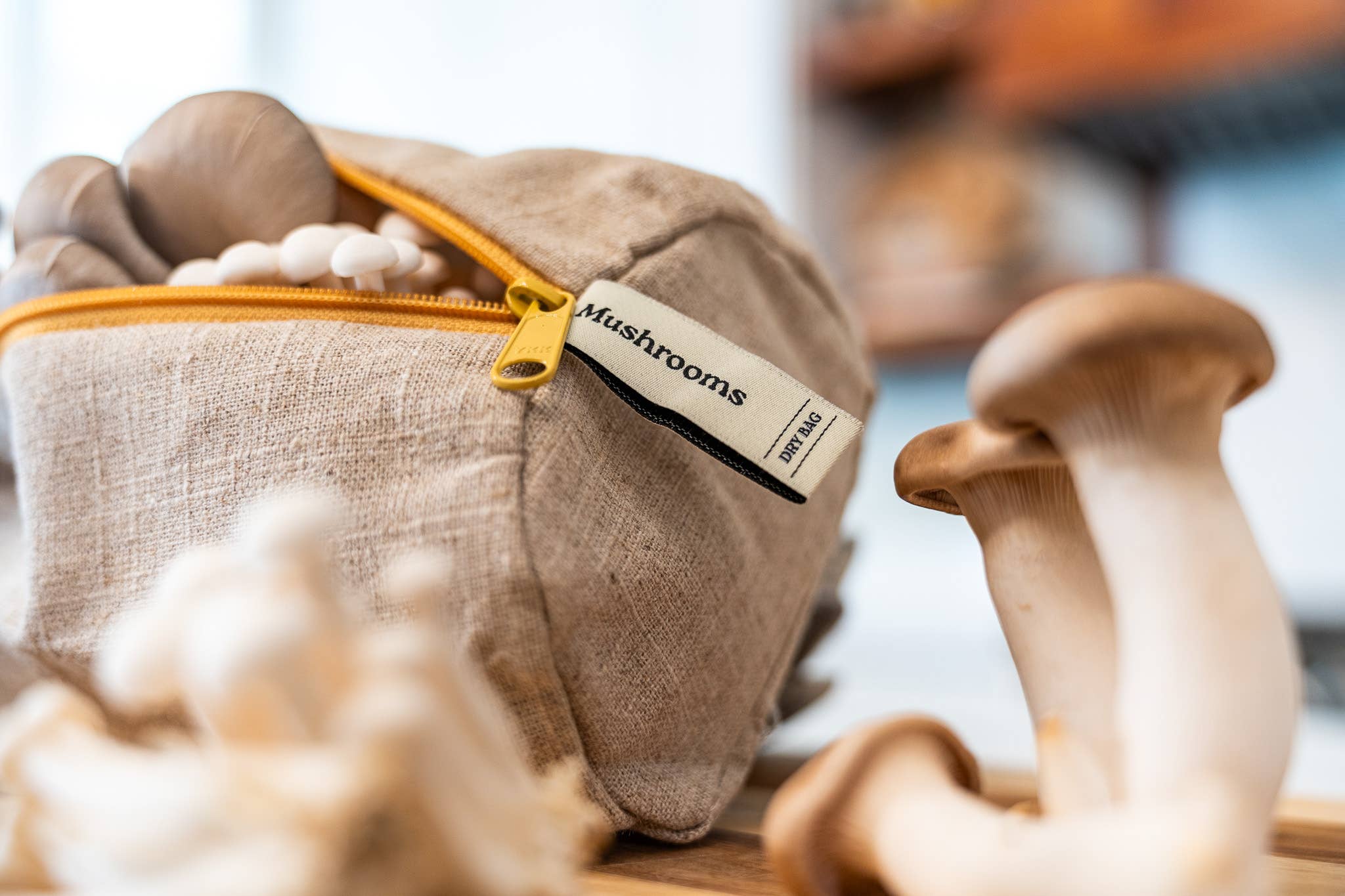 Reusable Flax Linen Mushroom Storage Bag – Fresh Fridge Storage