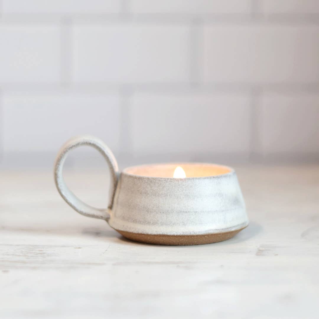 Handmade Stoneware Candle Lantern with Loop Handle "Arriving Mid-June - MADE IN USA!"