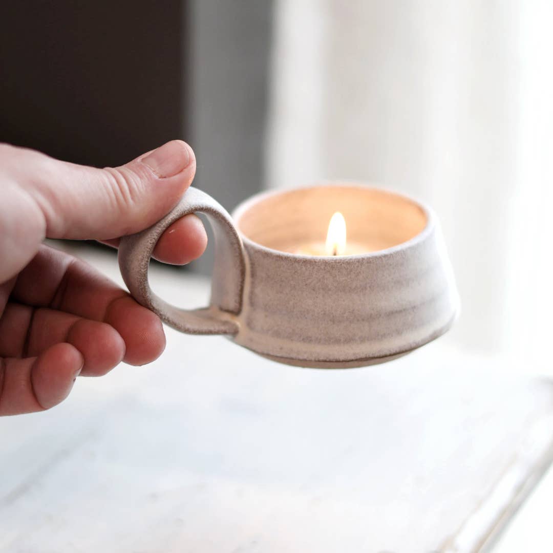 Handmade Stoneware Candle Lantern with Loop Handle "Arriving Mid-June - MADE IN USA!"