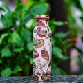Pure Copper Water Bottle 34 oz - Carrara White / Perilla