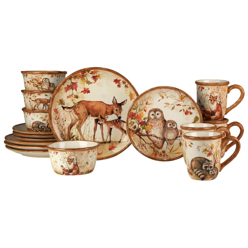 Pine Forest 16Pc Dinnerware Set