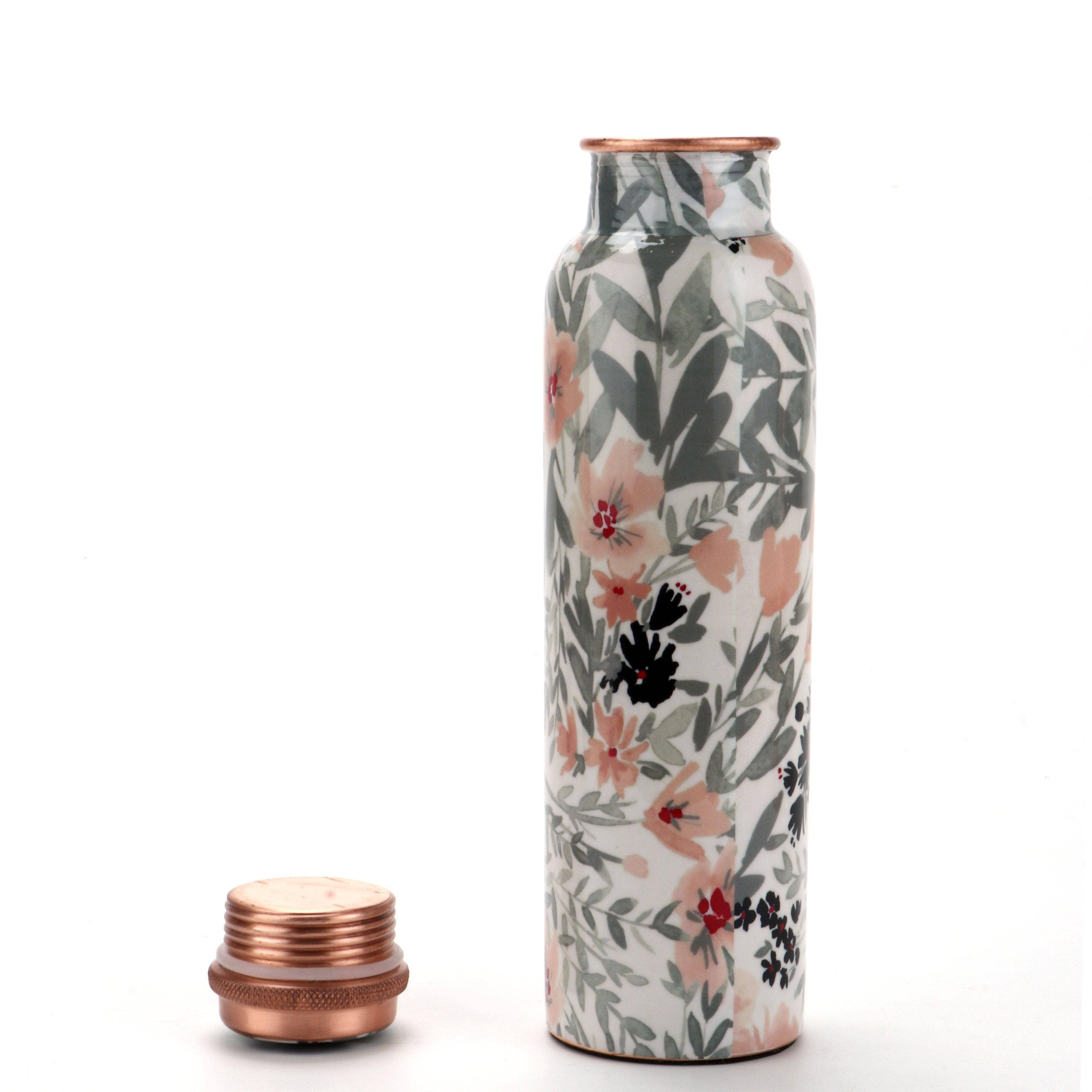 Pure Copper Water Bottle 34 oz - Leaf / Perilla