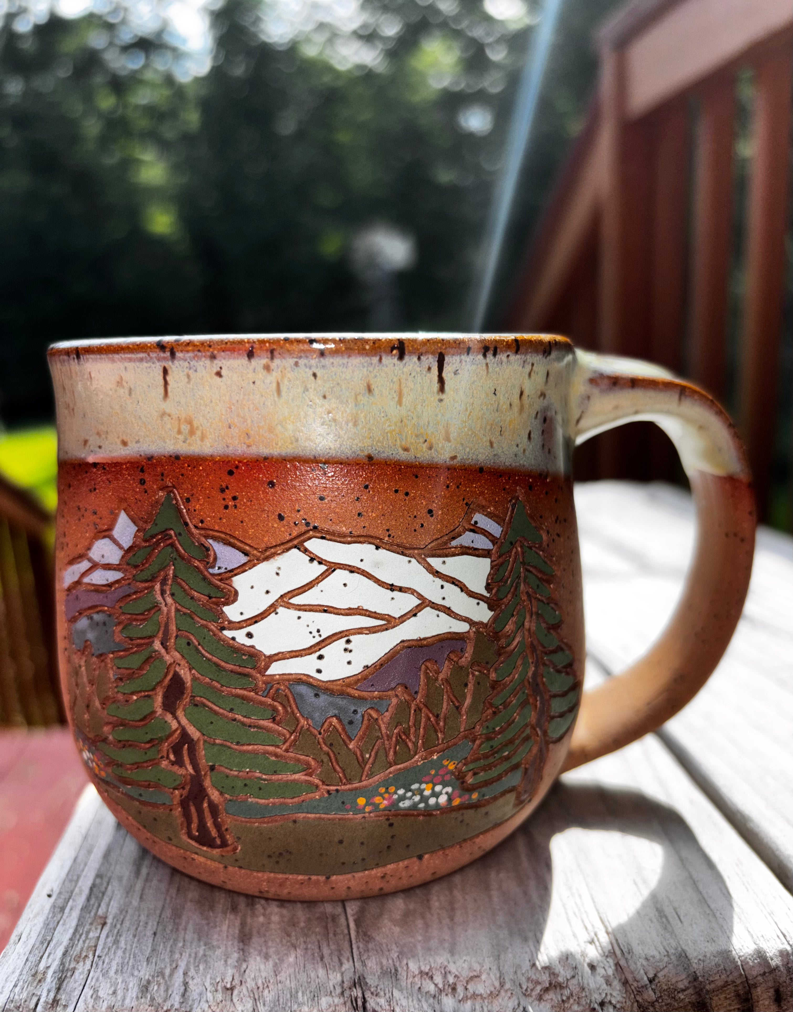 Artisan Mountain Stoneware Mug | Forest Jeannie Pottery