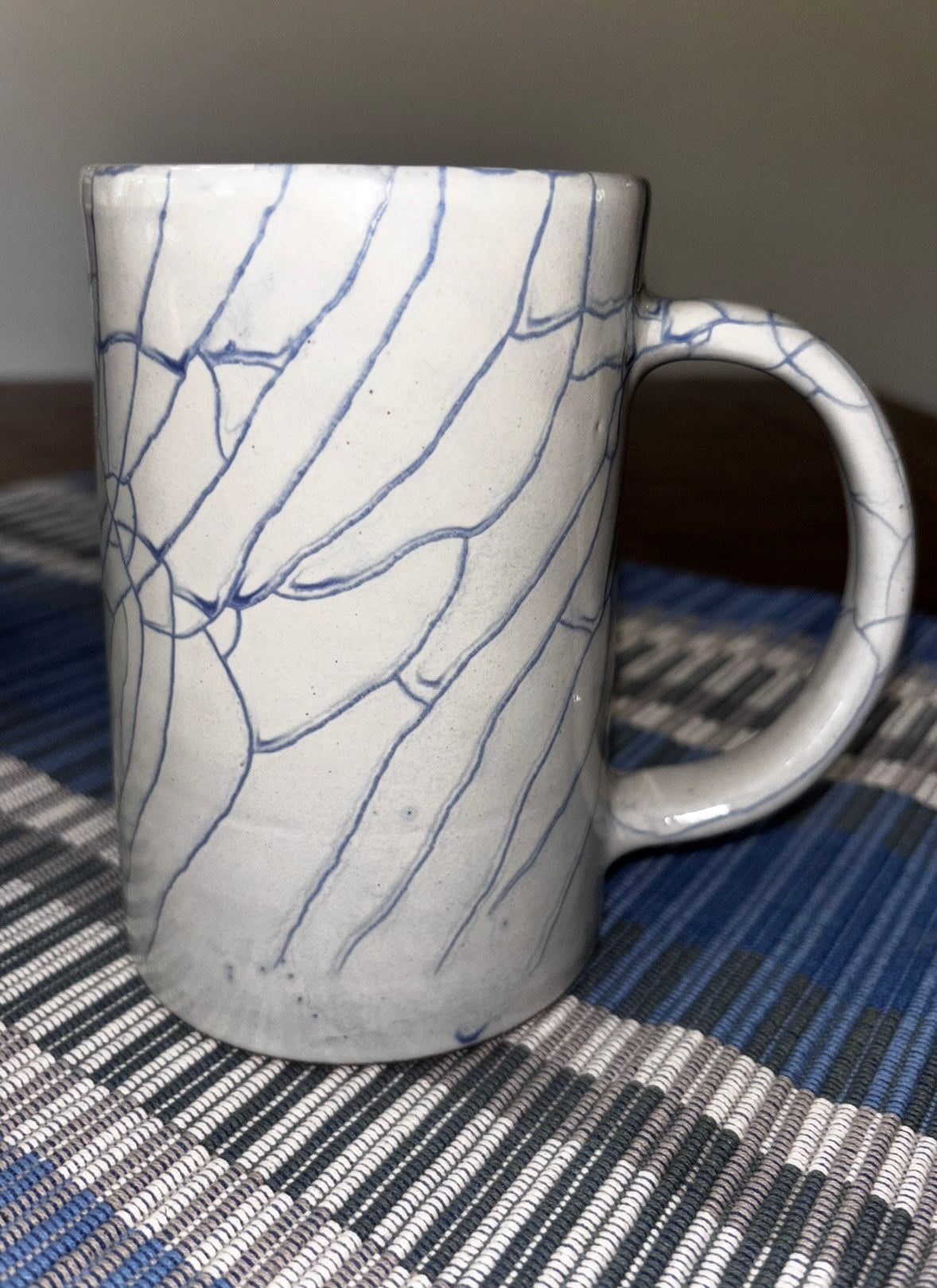 Blue Crackle Ceramic Mug | Handcrafted in Nepal