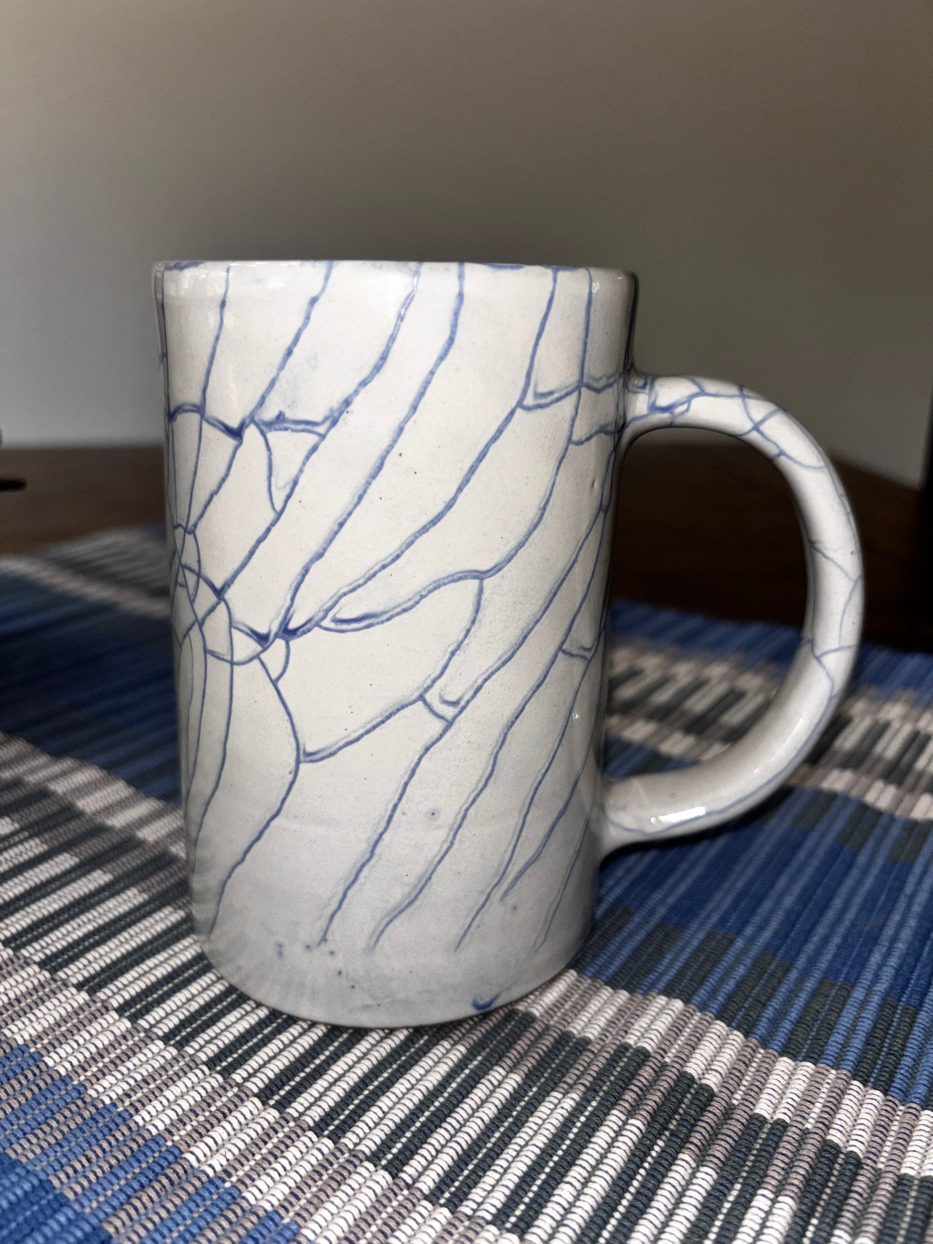Blue Crackle Ceramic Mug | Handcrafted in Nepal