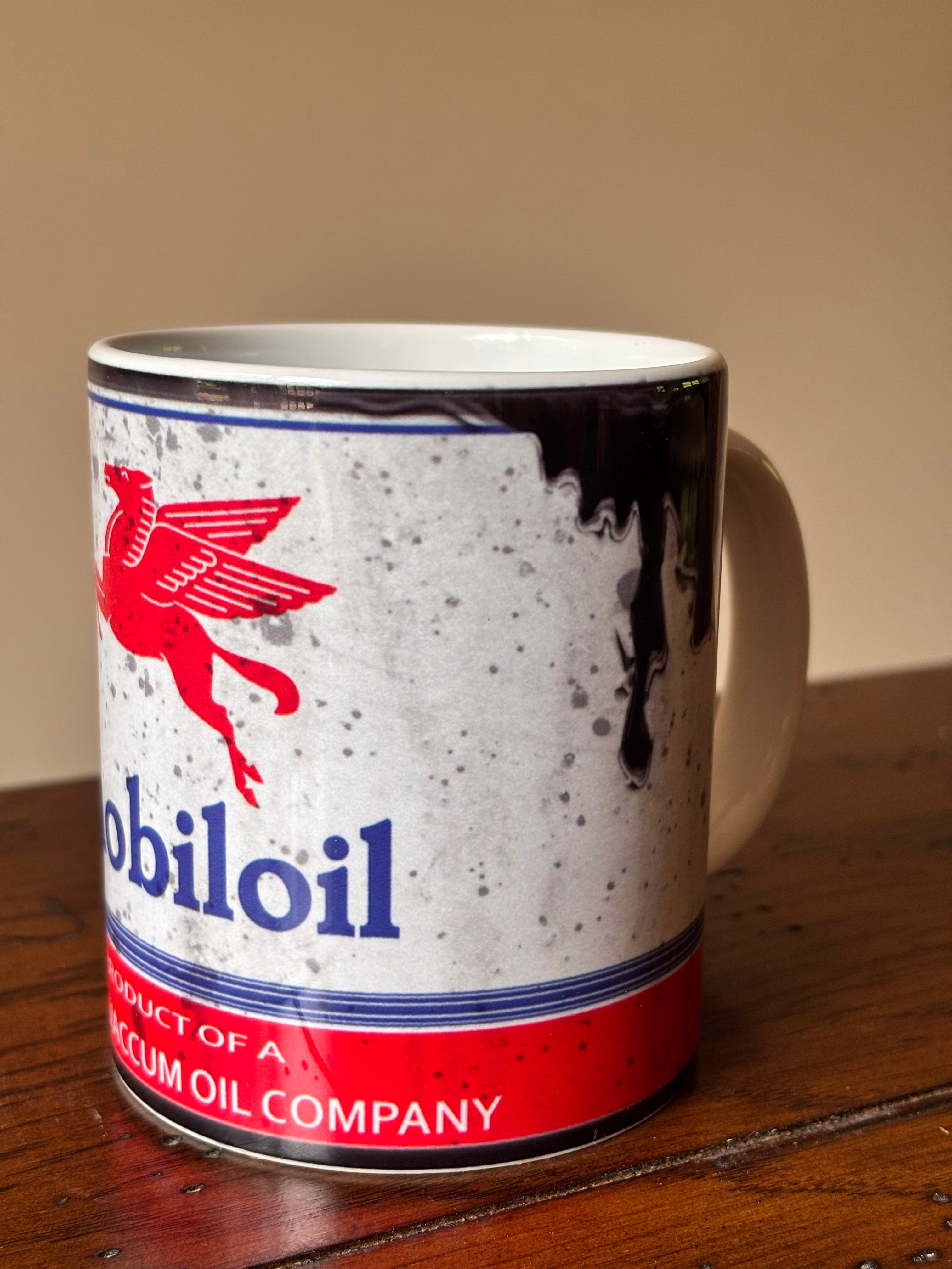 Vintage Oil Can Ceramic Coffee Mug – Rustic Workshop Collection - 11 oz