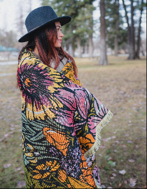 Flower Meadow Knit Blanket