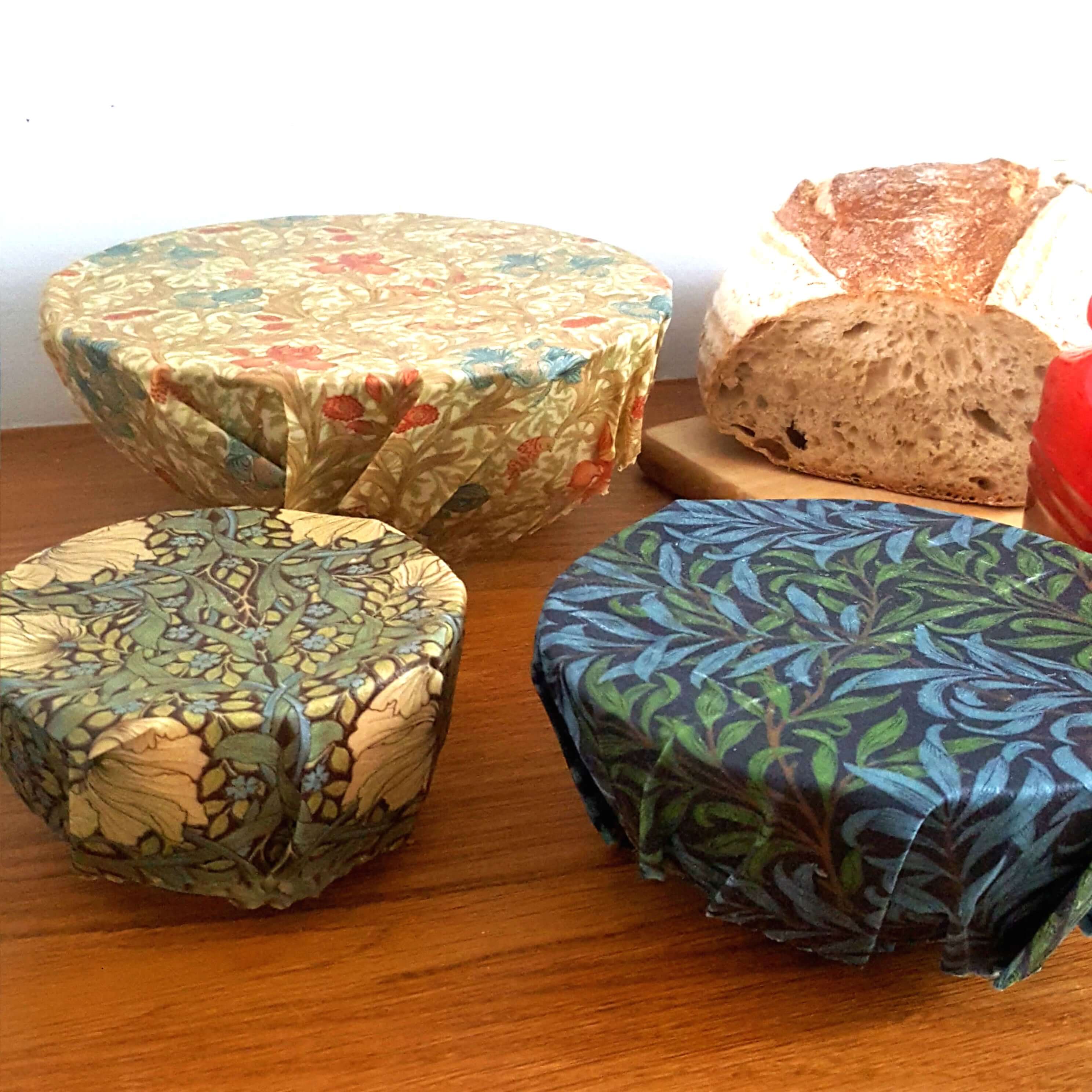 *William Morris Set of 3 Handmade Beeswax Wraps-4