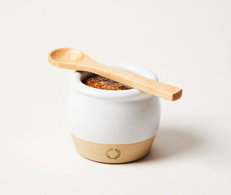 Stoneware Pickle Pot with Wooden Spoon – Handmade Vermont Pottery by Farmhouse Pottery