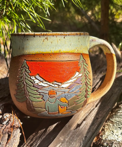 Artisan Mountain Stoneware Mug | Forest Jeannie Pottery