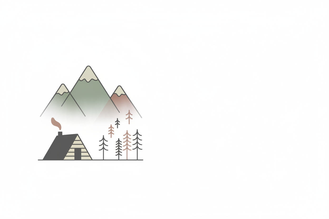 a watermark background simple colors match theme colors cabin trees mountains need room to add text