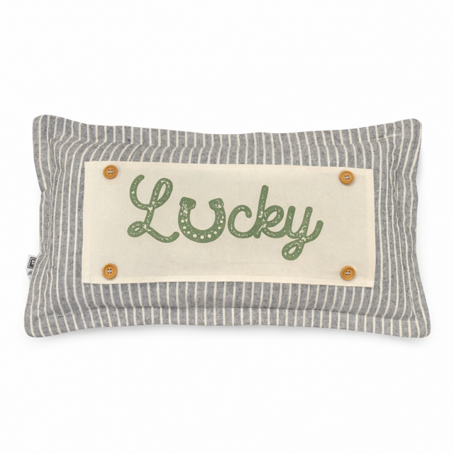 CHARCOAL/CREAM STRIPES:  PILLOW ONLY (with insert)