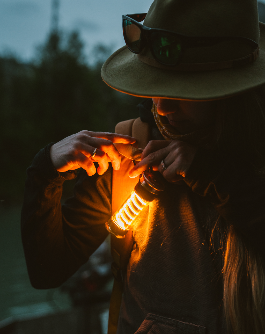Barebones Living Edison Light Stick | Vintage Brass Lantern + Flashlight
