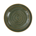 Park Designs Sinclair Caprese stoneware salad plate in sage green reactive glaze with spiral embossed detail, top-down product view"