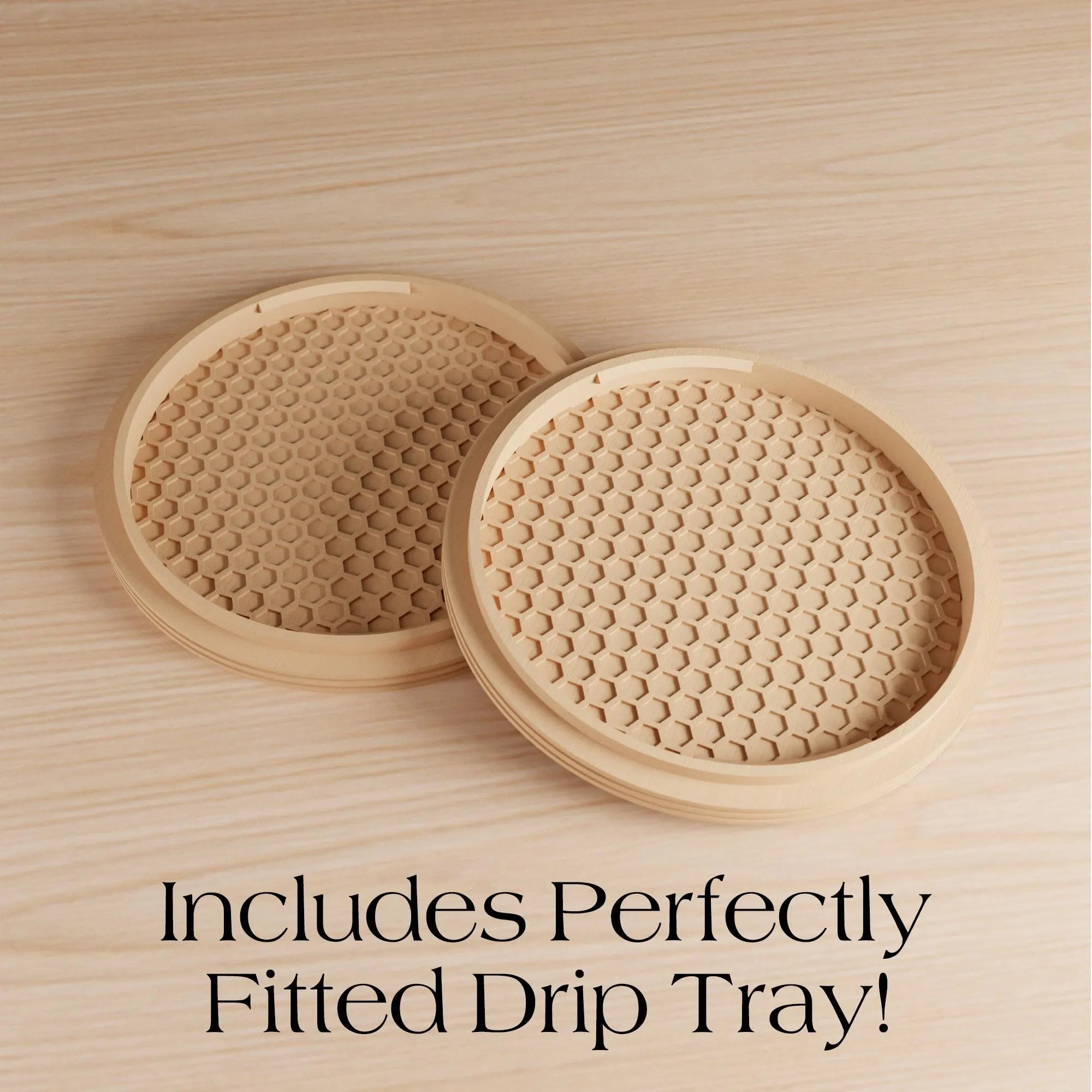 Wood Honeycomb Planter, Unique 3D Printed Plant Pot with Drainage & Saucer for Houseplants, 9 Color Options, Small to Large, 4 5 6 7 8 Inch