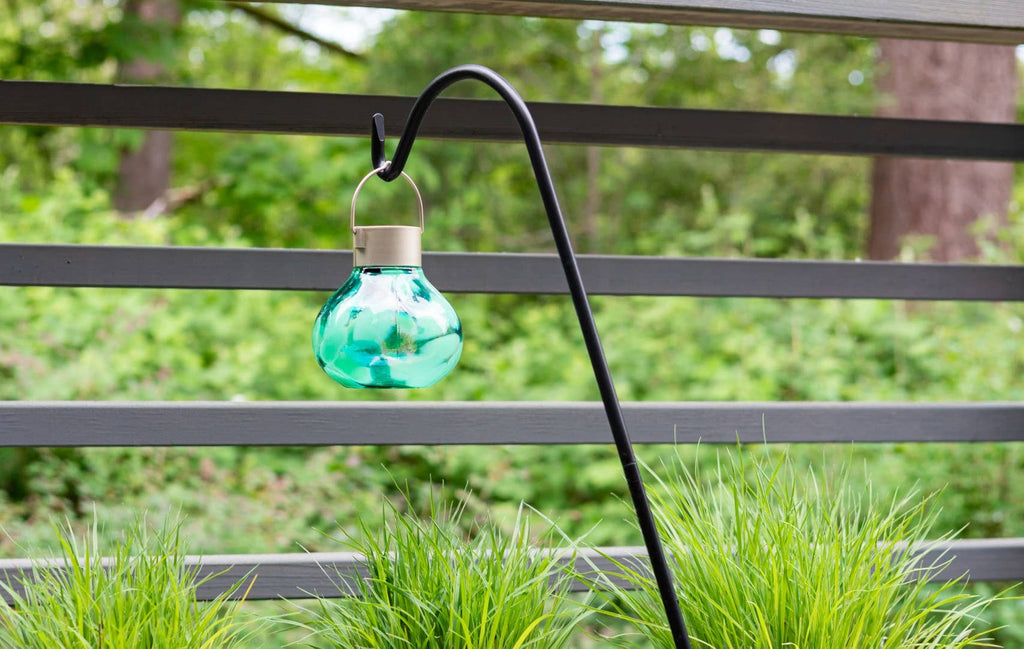 *New* Tea Lantern - 5" Hand-Blown Glass Solar Lantern - Teal
