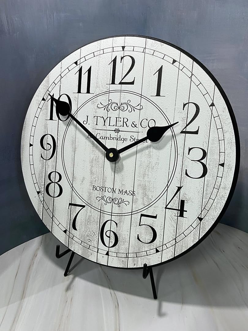 Gray Clocks | Ultra Quiet Quartz Mechanism | Hand Made in USA Beautiful Crisp Lasting Color | Comes in 8 Sizes (12-Inch, 2. Harbor White)