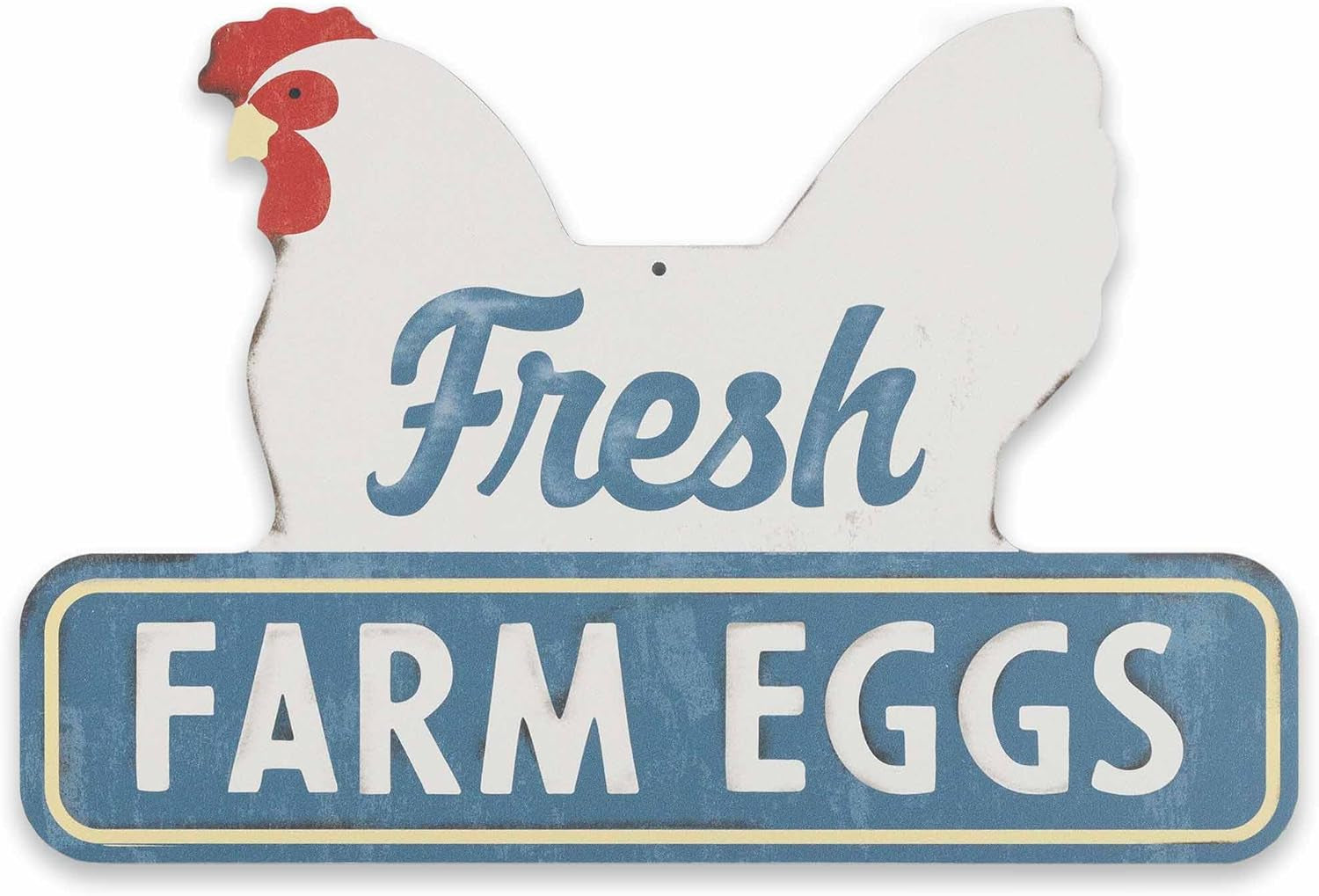Fresh Eggs 20 Cents Metal Sign - Vintage Farmhouse Eggs Sign for Kitchen, Dining Room, or Chicken Coop