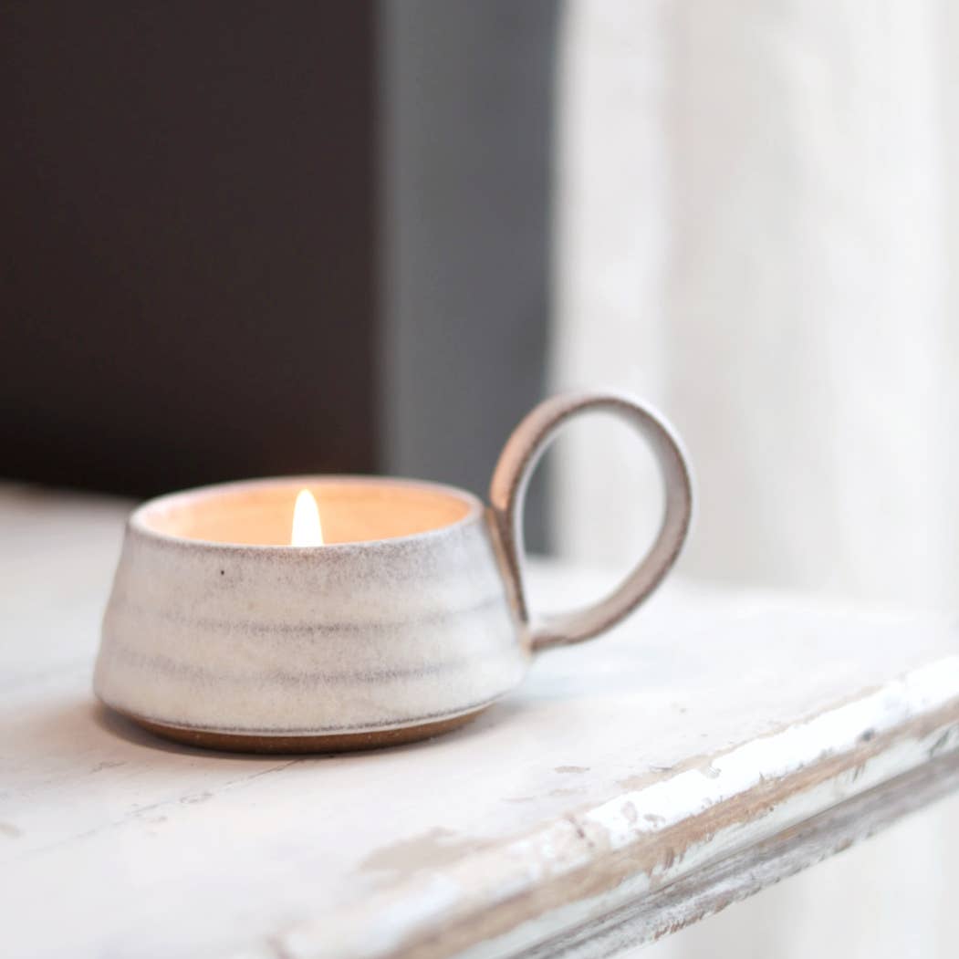 Handmade Stoneware Candle Lantern with Loop Handle "Arriving Mid-June - MADE IN USA!"