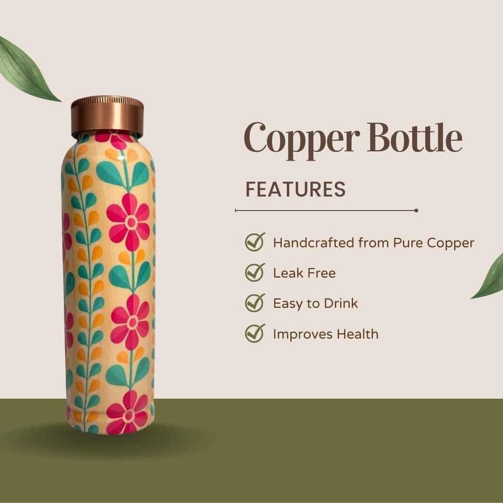 Pure Copper Water Bottle 34 oz - Wildflower | Perilla