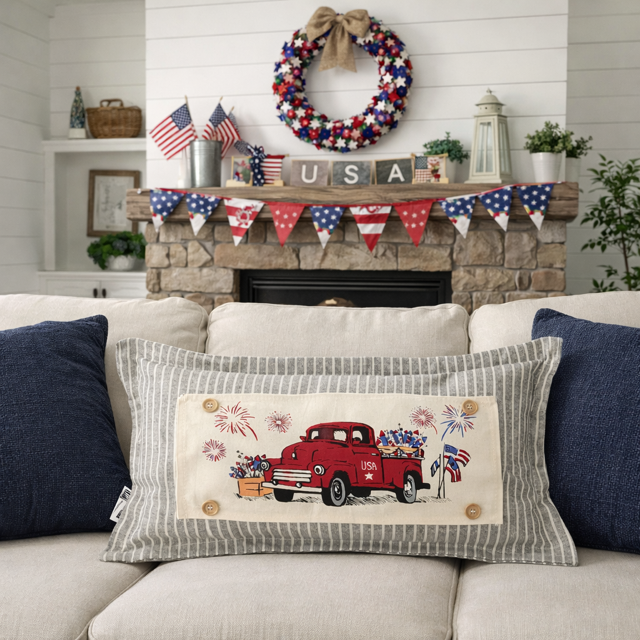 PANEL ONLY: Summer, patriotic, July 4th FIREWORK TRUCK