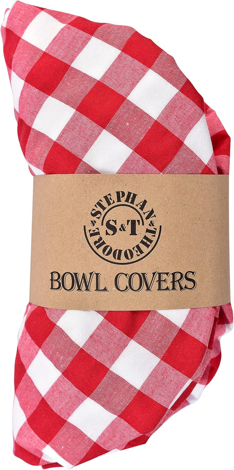 Handmade Reusable Cotton Fabric Bowl Covers - Two Layers of Fabric (Set of 3, Red Plaid-2)