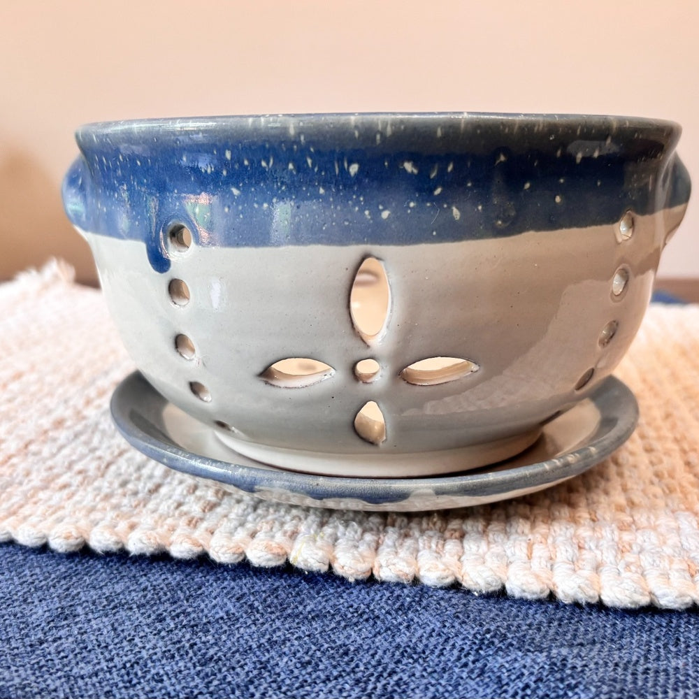 Handcrafted Berry Bowl & Stoneware Colander Set "Only 2 left in stock!"