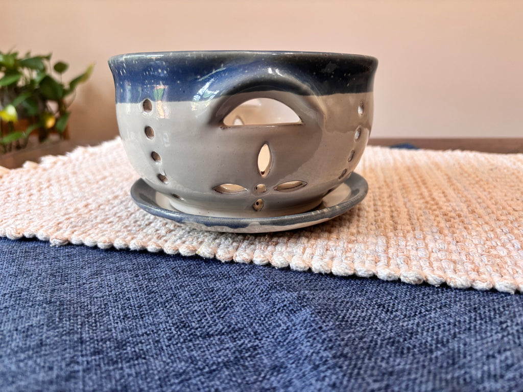 Handcrafted Berry Bowl & Stoneware Colander Set "Only 2 left in stock!"