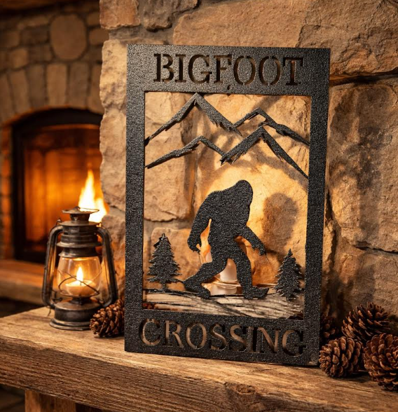 Squatchin' Country “Deadwood” Bigfoot Crossing Sign | Heavy-Duty 16-Gauge Steel | Indoor & Outdoor