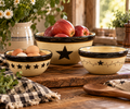 Star Vine Hand-Painted Mixing Bowls Set of 3, Park Designs