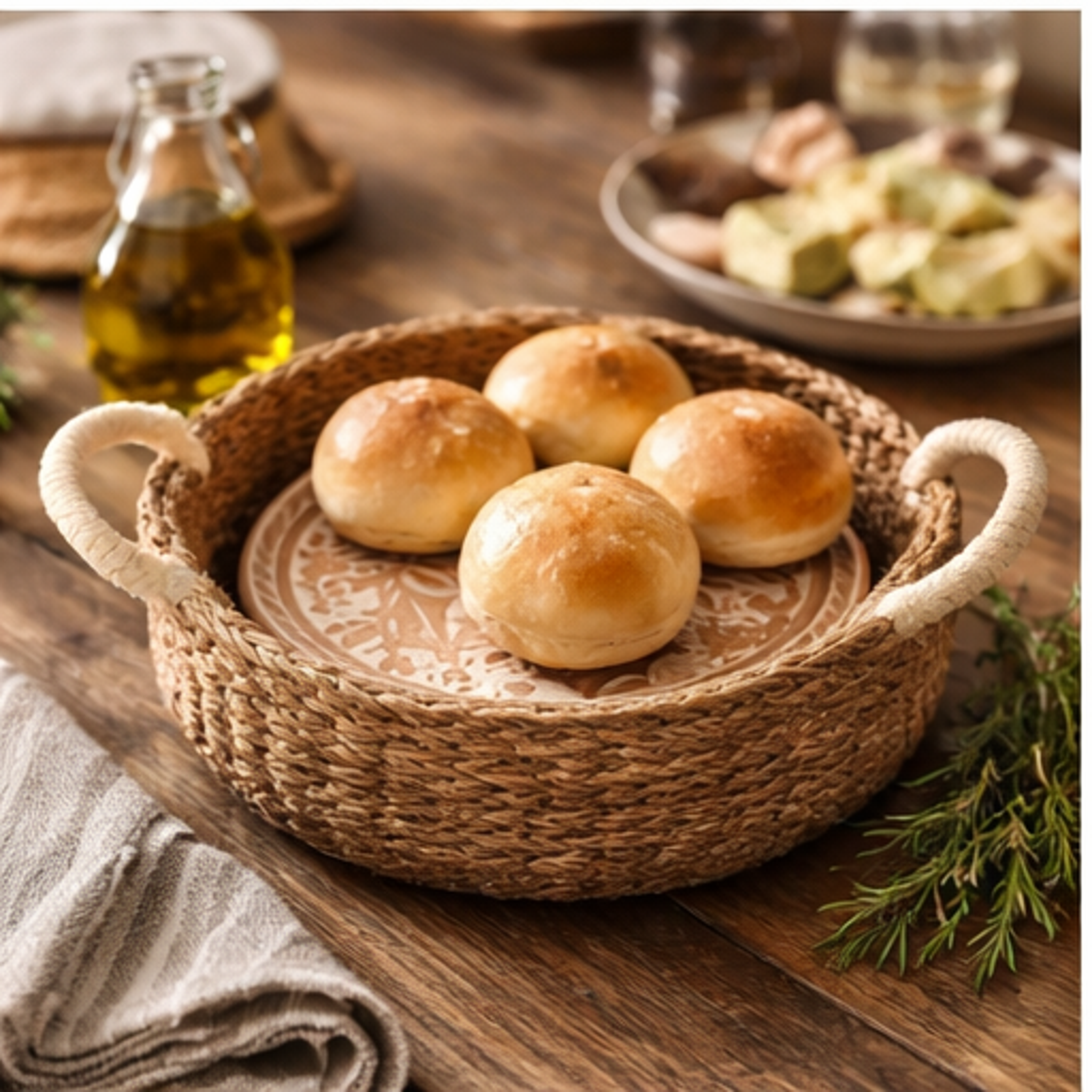 Dove Bread Warmer & Handwoven Seagrass Basket Set