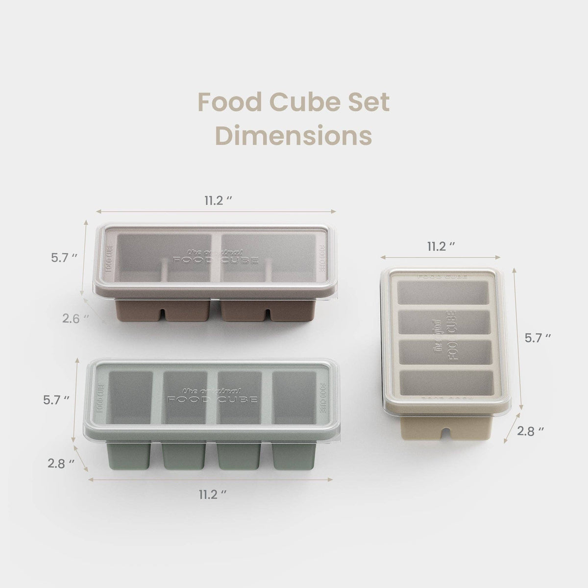 Silicone Food Cube Tray Set, 3-Piece Mixed Portion Set — Genicook