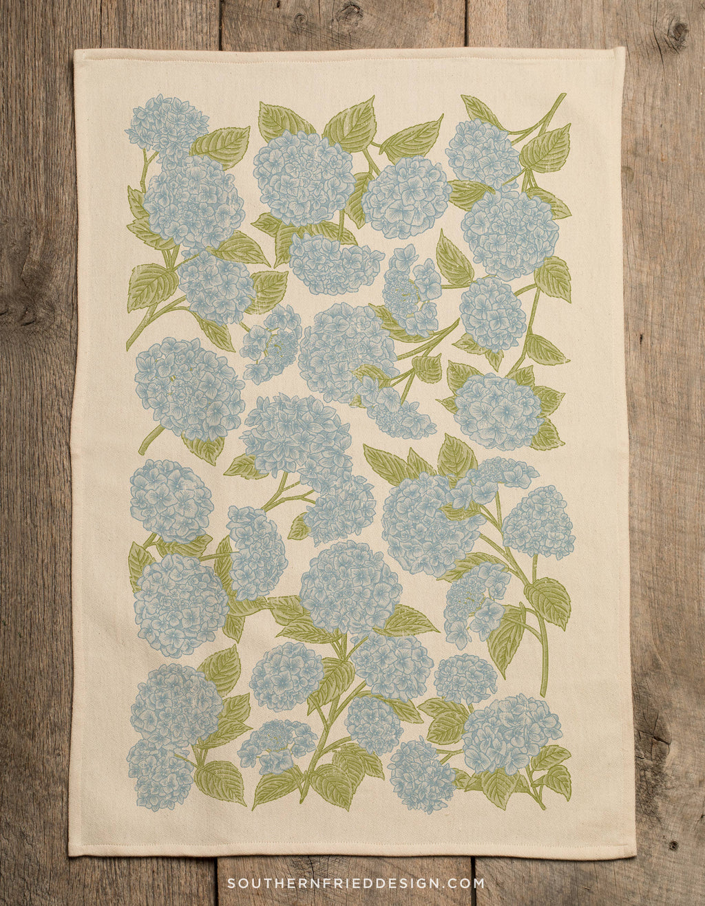 Hand-Illustrated Hydrangea Kitchen Towel | Screen Printed | Nashville Made