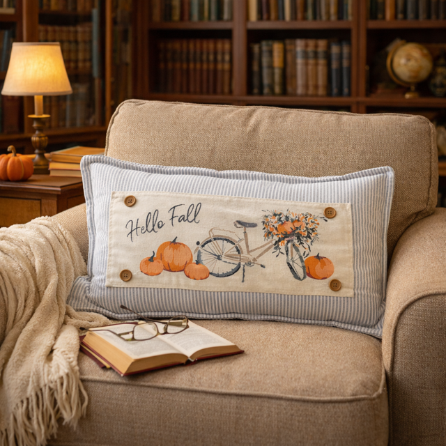 PANEL ONLY: Hello Floral Boho; Autumn VINTAGE FALL BIKE