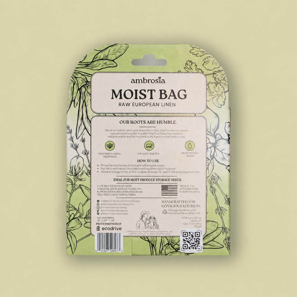 Reusable Linen Fresh Herb Storage Bag — Ambrosia Bag