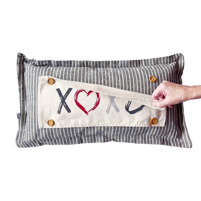CHARCOAL/CREAM STRIPES:  PILLOW ONLY (with insert)