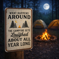 Canary Road Campfire Gathering Metal Sign | UV-Resistant Aluminum | Indoor & Outdoor