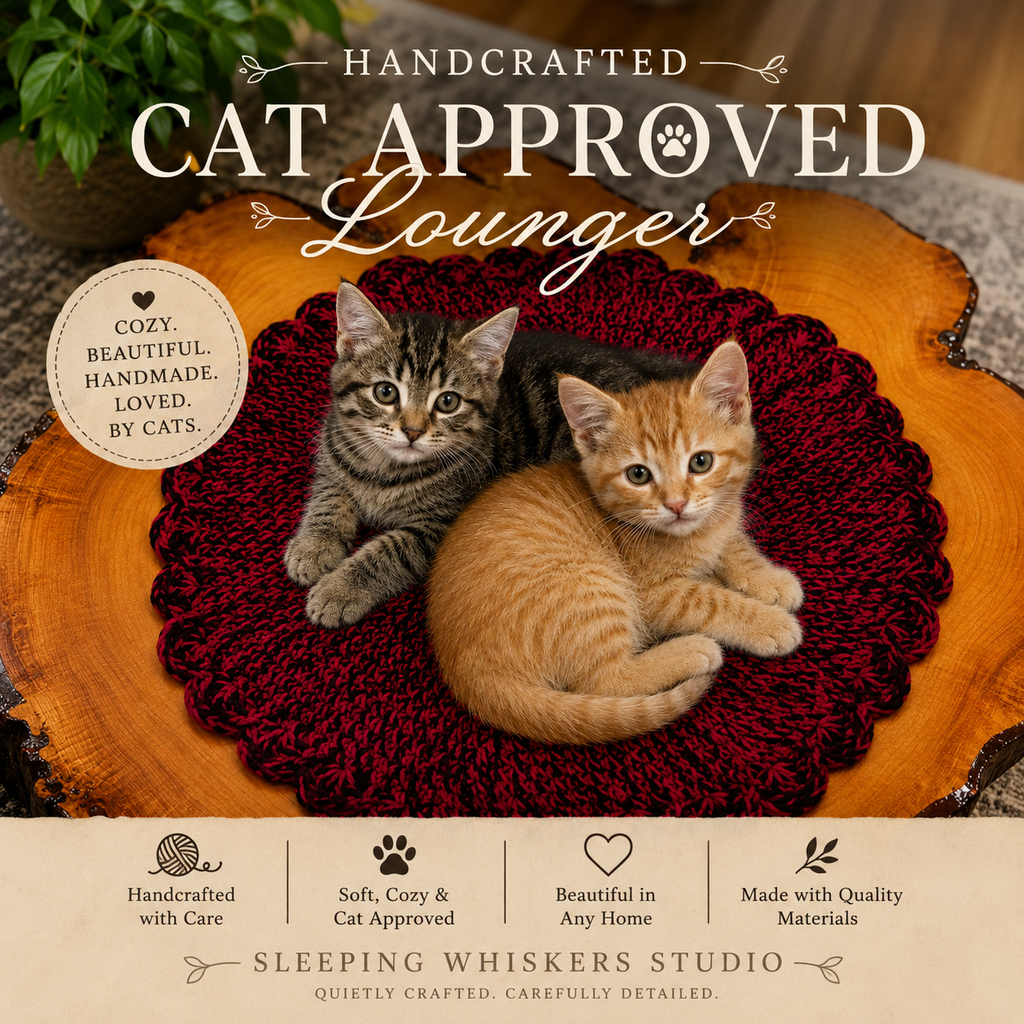Cat Lounger Handcrafted Crochet — Sleeping Whiskers Studio