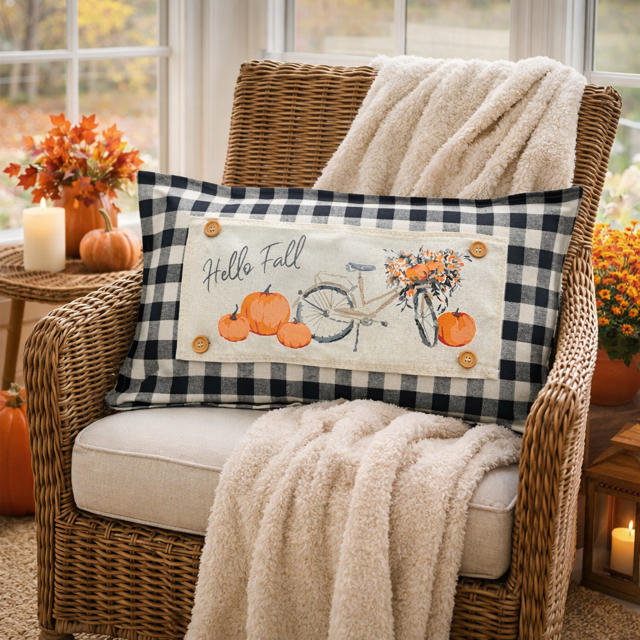 PANEL ONLY: Hello Floral Boho; Autumn VINTAGE FALL BIKE