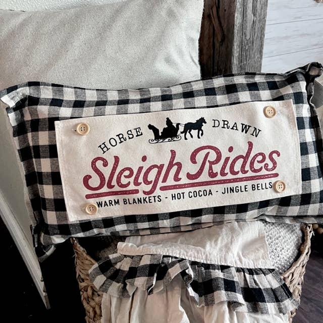 PANEL ONLY: Christmas Winter Santa Horse Draw SLEIGH RIDE