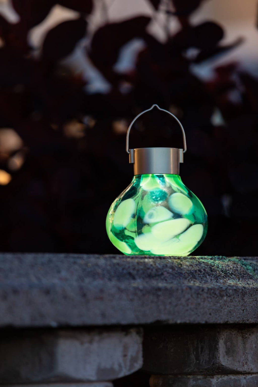 *New* Tea Lantern - 5" Hand-Blown Glass Solar Lantern - Teal