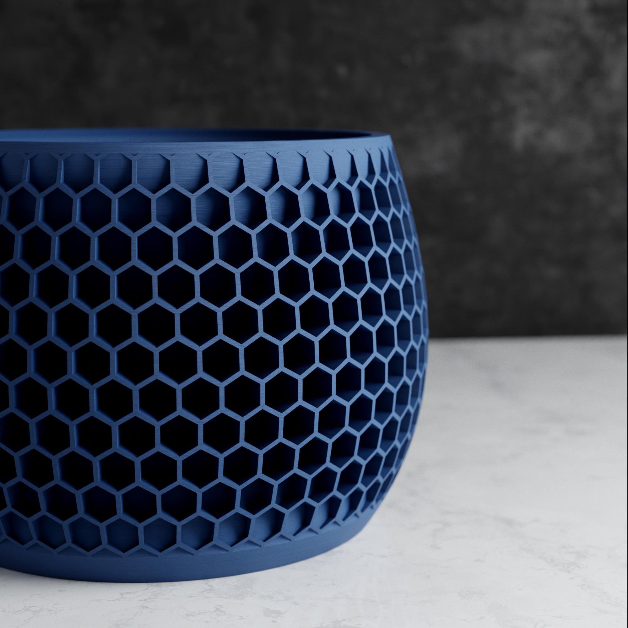 Wood Honeycomb Planter, Unique 3D Printed Plant Pot with Drainage & Saucer for Houseplants, 9 Color Options, Small to Large, 4 5 6 7 8 Inch