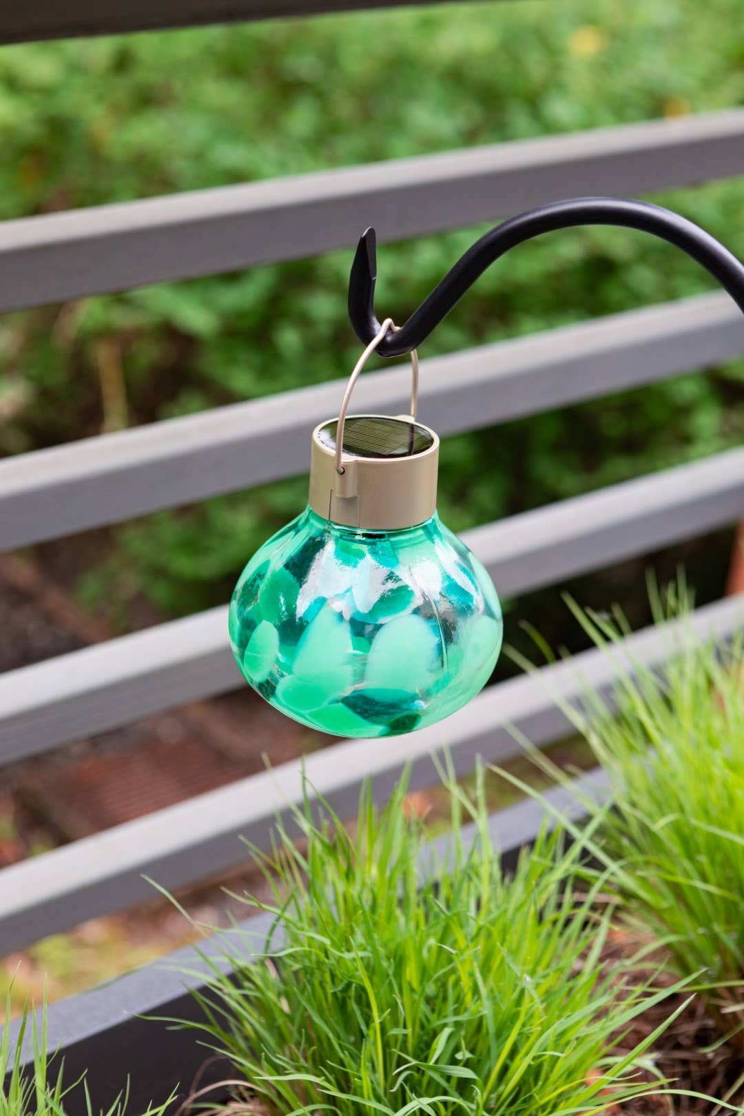 *New* Tea Lantern - 5" Hand-Blown Glass Solar Lantern - Teal
