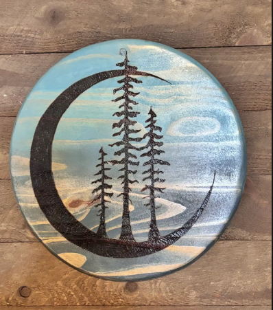 Adirondack Moon Wall Art | Handcrafted Pine Artwork by Darren Segool